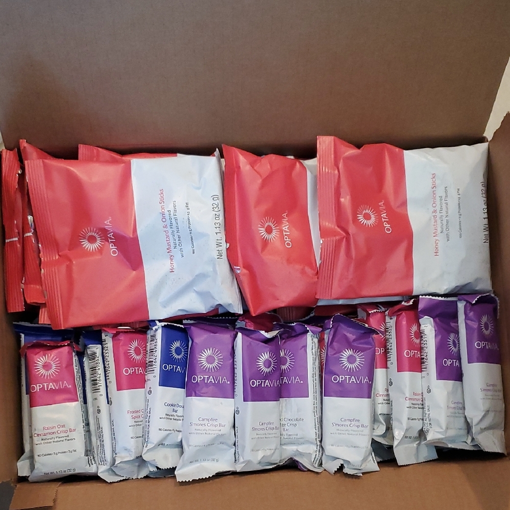 Optavia Meal Replacement Bars And Crunches Lot Of 70